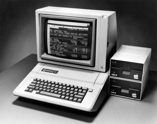 1. VisiCal running on an early Apple computer